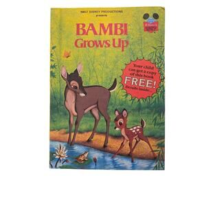 Disney's Bambi Grows Up 1979 Random House Book Club Vintage Hardcover 7th Print